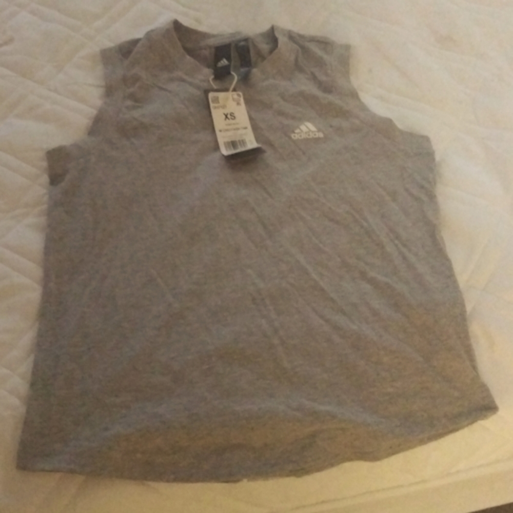 Xtra small grey and white Adidas woman's shirt